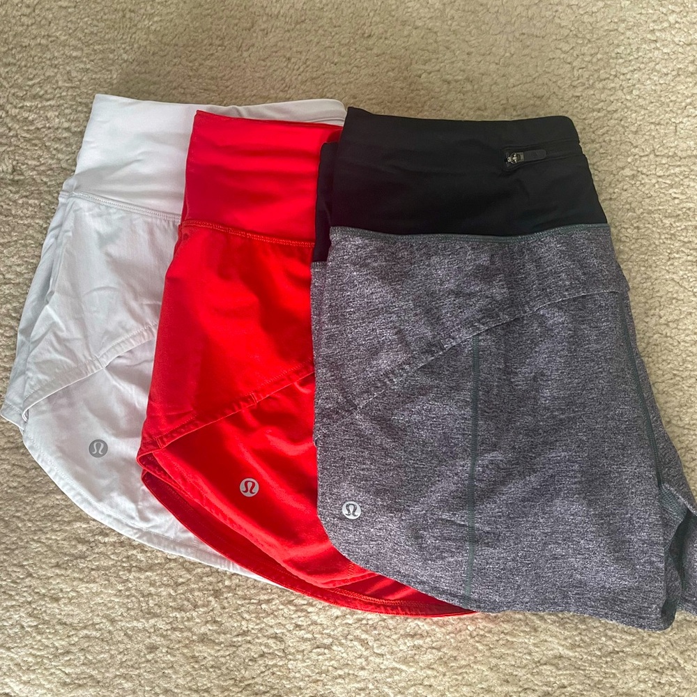 Lululemon lined 4in shorts (3 pair)
